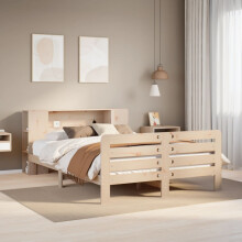 Berkfield Bed Frame without Mattress 135x190 cm Double Solid Wood Pine