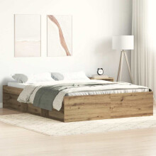 Berkfield Bed Frame without Mattress Artisan Oak 120x190cm Small Double Engineered Wood