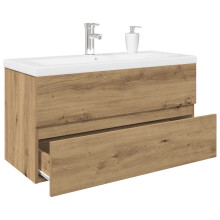 Berkfield Sink Cabinet with Built-in Basin and Faucet Artisan Oak