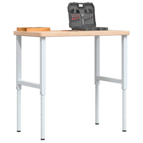 Berkfield Workbench 100x60x(73-99.5) cm Solid Wood Oak Rectangular