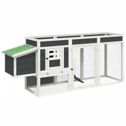 Berkfield Chicken Coop Grey 204x50x84 cm Solid Wood Pine 1