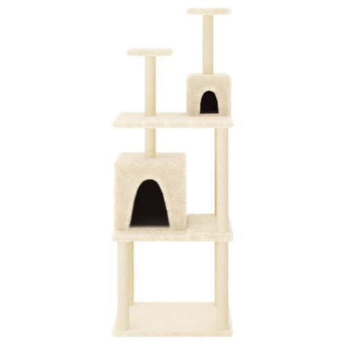 Berkfield Cat Tree with Sisal Scratching Posts Cream 167 cm 2