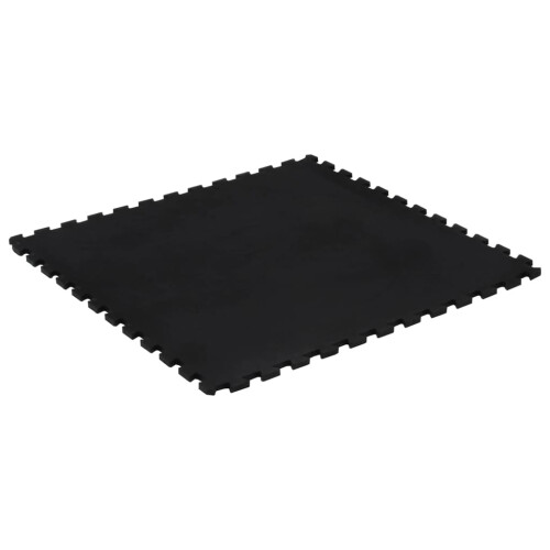 Berkfield Rubber Floor Tile Black 12 mm 100x100 cm 1