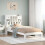 Berkfield Bookcase Bed without Mattress White 90x200cm Solid Wood Pine 1