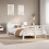 Berkfield Bookcase Bed without Mattress White 140x190cm Solid Wood Pine 1