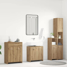 Berkfield 4 Piece Bathroom Furniture Set Artisan Oak Engineered Wood