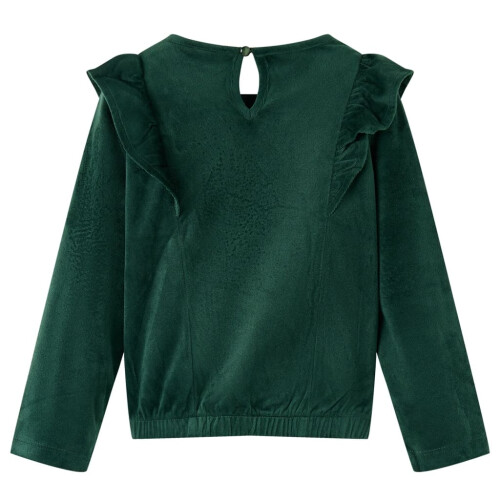 Kids' Blouse with Ruffles Dark Green 128 1
