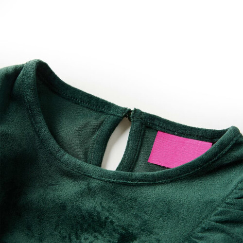 Kids' Blouse with Ruffles Dark Green 128 2