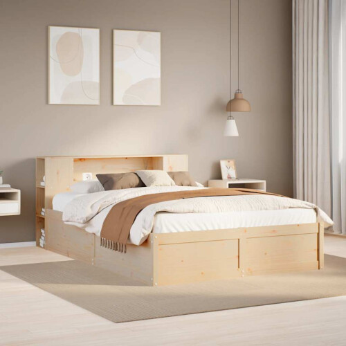 Berkfield Bed Frame without Mattress 135x190 cm Double Solid Wood Pine