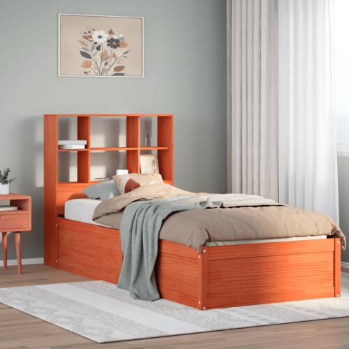 Berkfield Bed Frame without Mattress Wax Brown 100x200 cm Solid Wood Pine