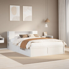 Berkfield Bed Frame without Mattress White 140x190 cm Solid Wood Pine