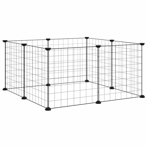 Berkfield 8-Panel Pet Cage Black 35x35 cm Steel 1
