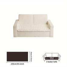 (Off White, 27.5"*82.7"/70*210cm) Boho-Chic Plush Sofa Cover - Quilted, Thickened, Machine Washable, Pet-Friendly Non-Slip