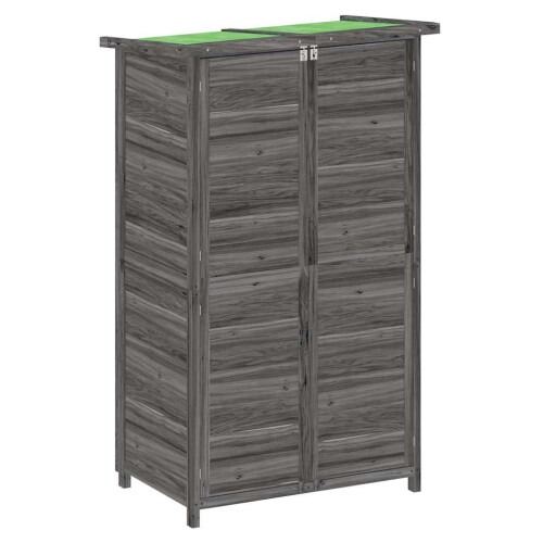 Berkfield Garden Tool Shed Grey 83x57x140 cm Solid Wood Pine 1