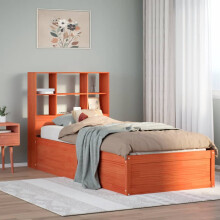 Berkfield Bed Frame without Mattress Wax Brown 75x190 cm Small Single Solid Wood Pine
