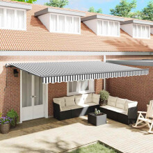 Berkfield Manual Retractable Awning Anthracite and White 500x300 cm