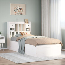 Berkfield Bed Frame without Mattress White 75x190 cm Small Single Solid Wood Pine