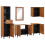 Berkfield Bathroom Sets 5 pcs Acacia Brown Winish Solid Mango Wood 1