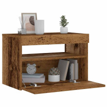 Berkfield Bedside Cabinet with LED Lights Old Wood 60x35x40 cm Engineered Wood