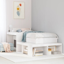 Berkfield Bed Frame without Mattress White 75x190 cm Small Single Solid Wood Pine