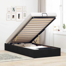 Berkfield Ottoman Bed Frame No Mattress Black Single Velvet