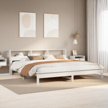 Berkfield Bed Frame without Mattress White 180x200 cm Super King Solid Wood Pine