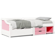 Berkfield Day Bed with 3 Drawers without Mattress IRUN White&Pink 90x200 cm