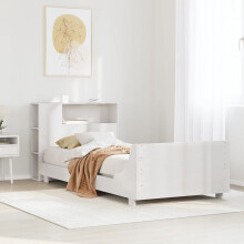 Berkfield Bed Frame without Mattress White 75x190 cm Small Single Solid Wood Pine