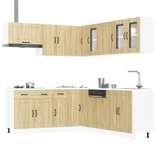 Berkfield 11 Piece Kitchen Cabinet Set Kalmar Sonoma Oak Engineered Wood