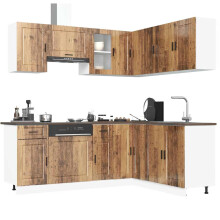 Berkfield 11 Piece Kitchen Cabinet Set Porto Old Wood Engineered Wood