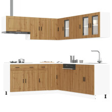 Berkfield 11 Piece Kitchen Cabinet Set Porto Artisan Oak Engineered Wood