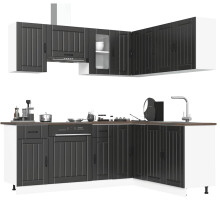 Berkfield 11 Piece Kitchen Cabinet Set Lucca Black Engineered Wood