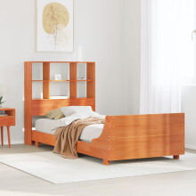 Berkfield Bed Frame without Mattress Wax Brown 75x190 cm Small Single Solid Wood Pine