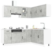 Berkfield 11 Piece Kitchen Cabinet Set Lucca Concrete Grey Engineered Wood