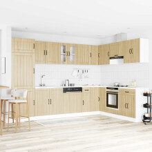 Berkfield Sink Base Cabinet Lucca 2 pcs Sonoma Oak Engineered Wood