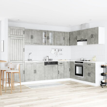 Berkfield Sink Base Cabinet Lucca 2 pcs Concrete Grey Engineered Wood