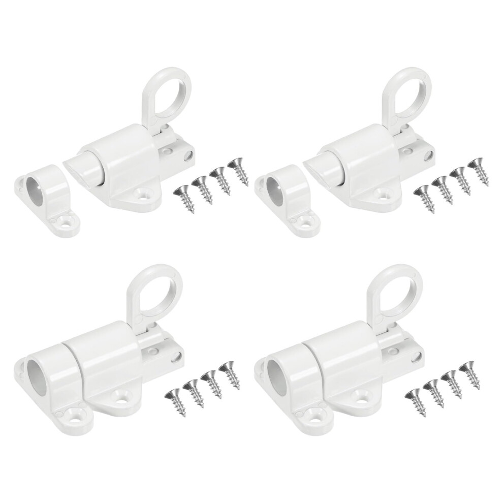 4Pack Automatic Gate Latch Aluminum Alloy Self Closing Door Latch Set With Screws White 9045646573908