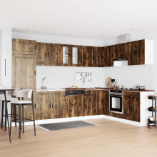 Berkfield Sink Base Cabinet with Door Porto 2 pcs Brown Engineered wood