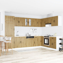 Berkfield Sink Base Cabinet Lucca 2 pcs Artisan Oak Engineered Wood
