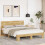 Berkfield Bed Frame with Headboard without Mattress 135x190 cm Solid Wood Oak 1