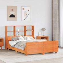 Berkfield Bookcase Bed without Mattress Wax Brown 160x200 cm Solid Wood