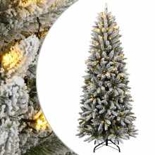 Berkfield Artificial Christmas Tree 300 LEDs and Flocked Snow 180 cm