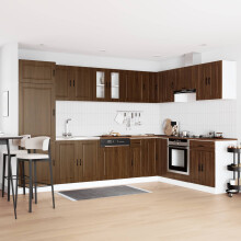 Berkfield Sink Base Cabinet with Door Porto 2 pcs Brown Engineered wood