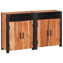 Berkfield Sideboard 2 pcs Brown 110 x 30 x 75 cm Solid Acacia Wood