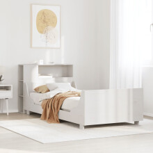 Berkfield Bed Frame without Mattress White 75x190 cm Small Single Solid Wood Pine