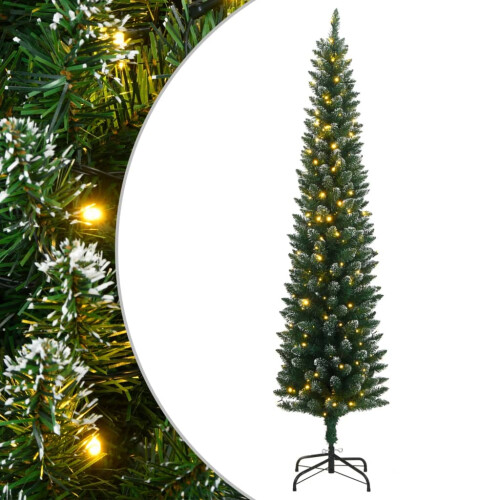 Berkfield Artificial Slim Christmas Tree 150 LEDs 120 cm