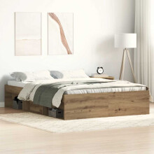 Berkfield Bed Frame without Mattress Artisan Oak 135x190 cm Engineered Wood