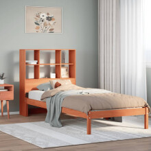 Berkfield Bookcase Bed without Mattress Wax Brown 75x190 cm Small Single Solid Wood Pine