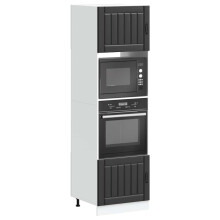 Berkfield Oven Cabinets 2 pcs Lucca Black Engineered Wood