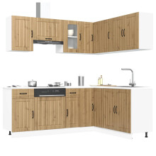 Berkfield 11 Piece Kitchen Cabinet Set Lucca Artisan Oak Engineered Wood
